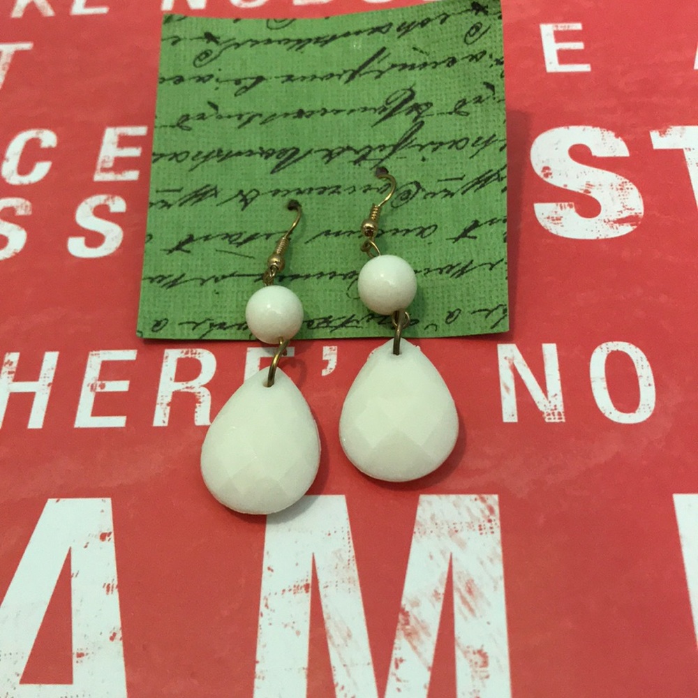 White dangle Earrings